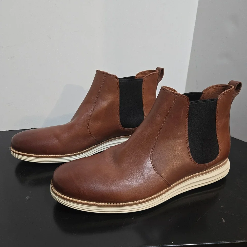 Cole Haan OriginalGrand Chelsea Boots Mens 12M British Tan Leather C31530
